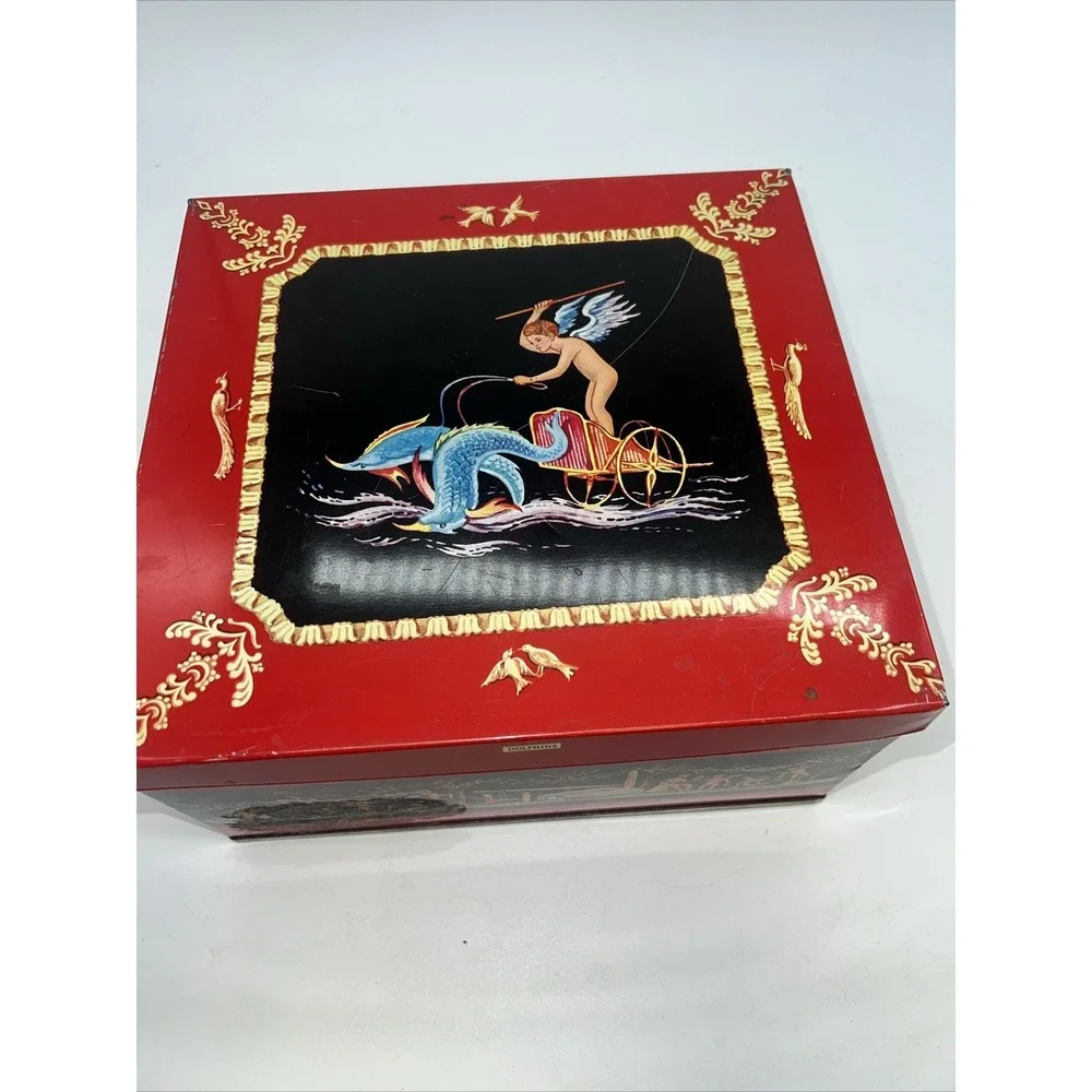 Vintage Huntley‎ & Palmers DOLPHINS Cherub Biscuit Tin
